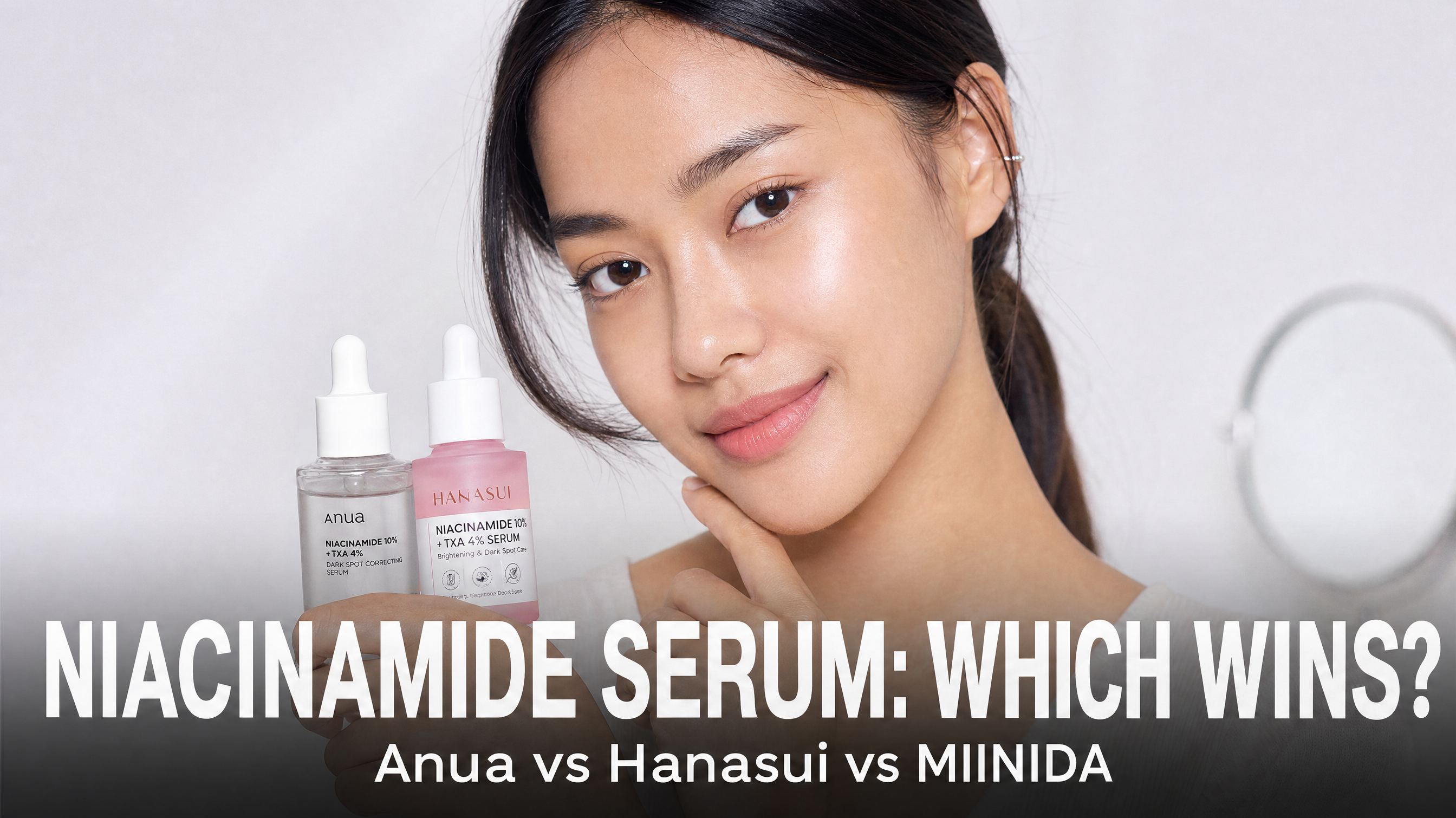 Niacinamide serum comparison — Anua vs Hanasui vs MIINIDA Malaysia